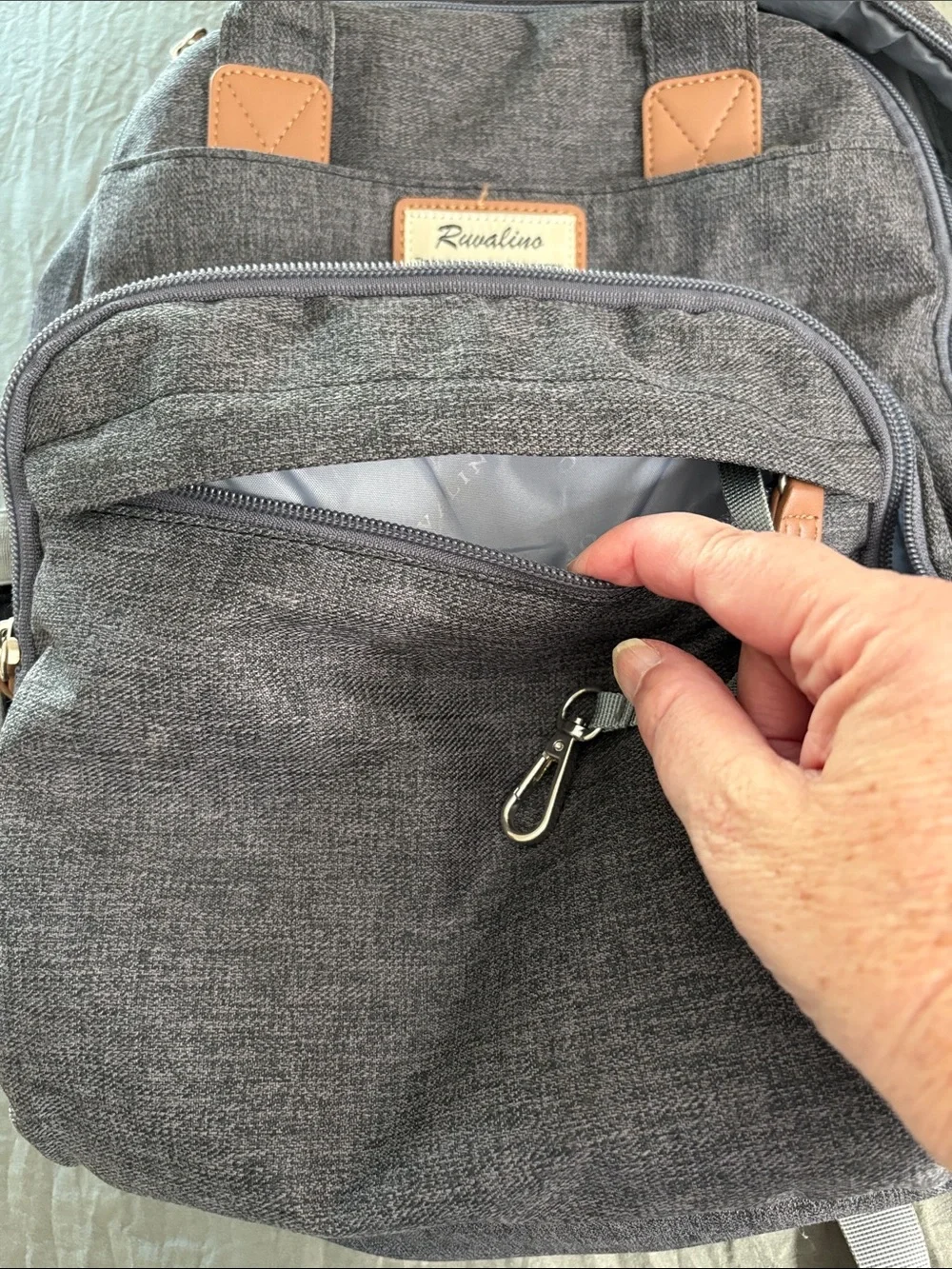 Ruvalino Large Diaper Bag Backpack, Multifunction Baby Changing Travel Bag.